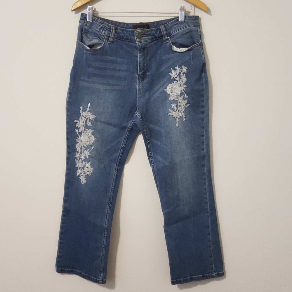 Who What Wear Embroidered Jeans Size 10 99% Cotton